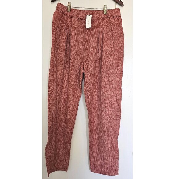 NWT! Anthropologie Longshore 100% Cotton Cropped Pull On Pants S Coral Red - Picture 2 of 10